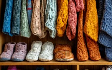 Уютный стиль для дома – вязаные халаты, носки и тапочки как элементы гардероба